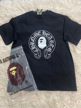 BAPE x Chrome Hearts Black Logo Tee